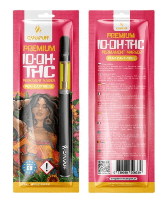 Długopis CanaPuff 10-OH-THC + wkład o smaku markera permanentnego, 10-OH-THC 95%