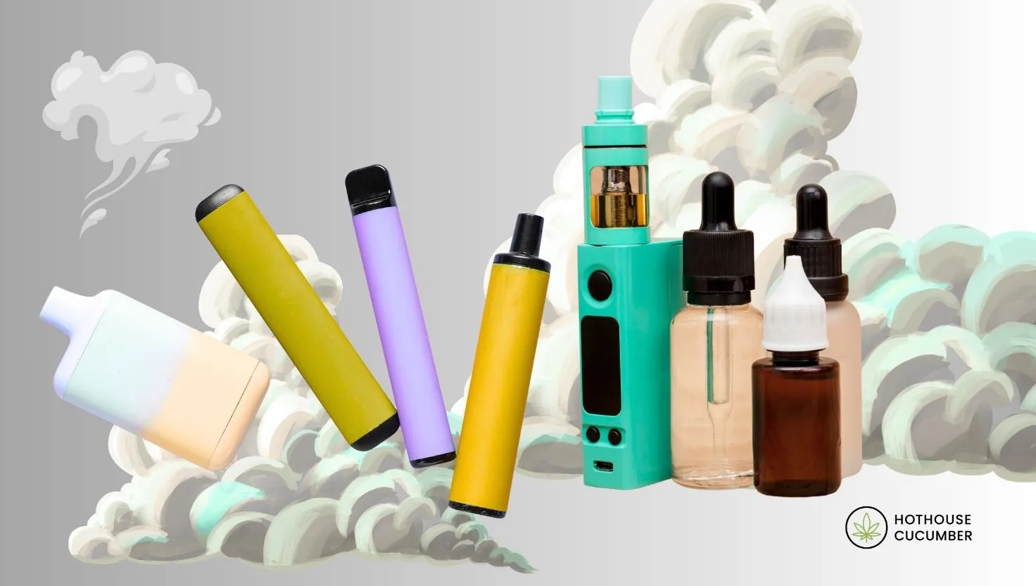 Various nicotine vapes and liquids