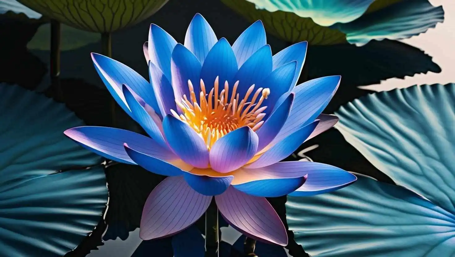 Blue lotus, also known as blue water lily, flower of intuition, sacred blue lily or Egyptian lotus (Latin Nymphaea Caerulea)