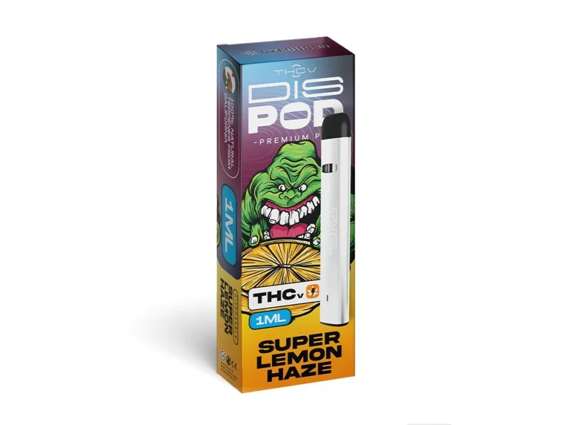 Czech CBD THCV Vape Pen disPOD Super Lemon Haze, 25 % THCV, 67