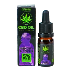 Huile de CBD Euphoria 5% avec terpènes 10 ml, 500 mg - Mémoire & Concentration