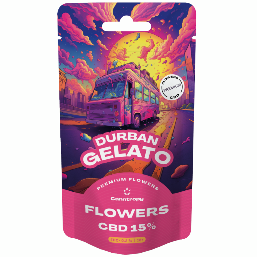 Canntropy CBD Blommor Durban Gelato, CBD 15 %, 1 g - 100 g