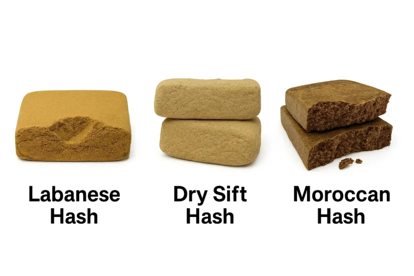 CBD Hash sample set - Moroccan Hash, Labanese Hash, Dry Sift Hash, 3 x 1 g