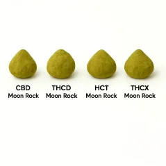 Conjunto de amostras Moon Rock Flowers - CBD Moon Rock, HCT Moon Rock, THCD Moon Rock, THCX Moon Rock, 4 x 1 g