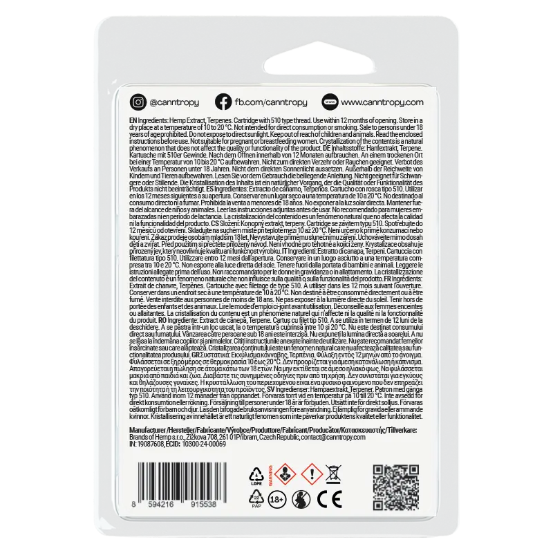 Canntropy CBDP patruuna Watermelon Zlushie, CBDP 88% laatu, 1 ml
