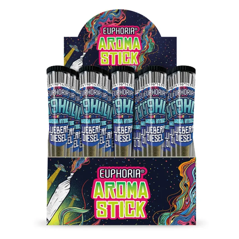 Euphoria T9HC Patyczek aromatyczny Blueberry Diesel, 20 szt. w ekspozytorze