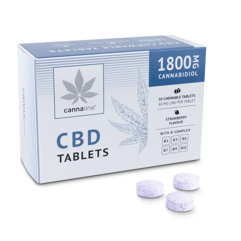 Cannaline CBD tabletták B-komplexszel, 1800 mg CBD, 30 x 60 mg