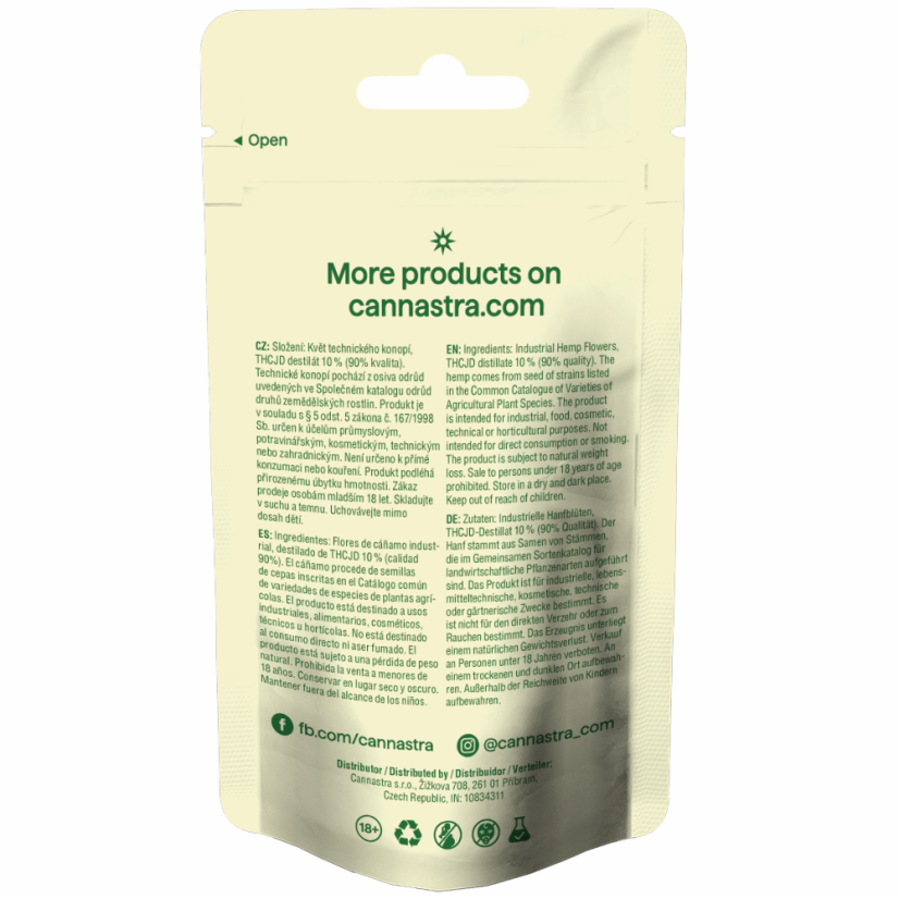 Cannastra THCJD Flower Lemon Core, jakość THCJD 90%, 1 g - 100 g