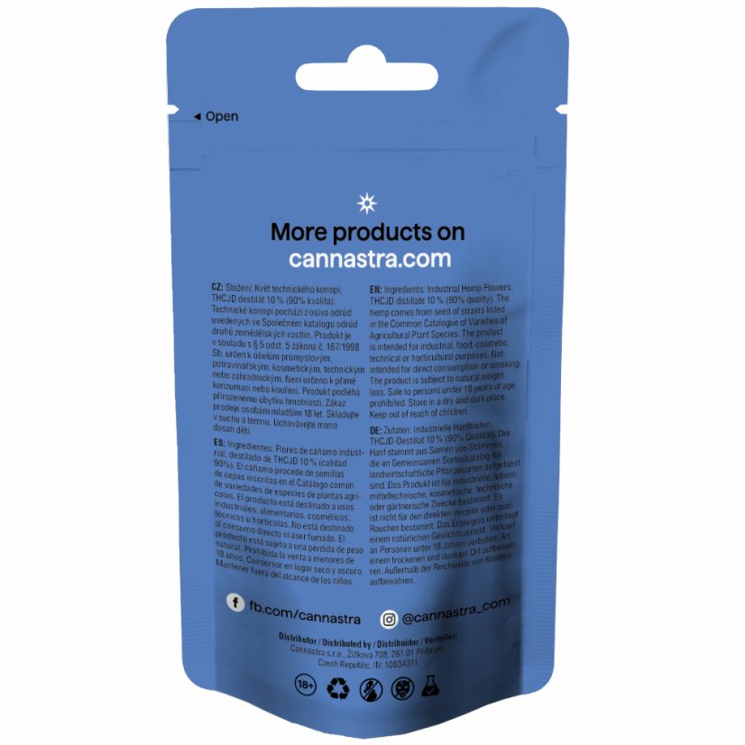 Cannastra THCJD Blomma Cosmic Blackout, THCJD 90% kvalitet, 1g - 100 g