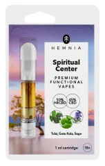 Hemnia Spiritual Center - Cartridge, 50 % H4CBD, 45 % CBD, ιερός βασιλικός (tulsi), gotu kola, φασκόμηλο, 1 ml