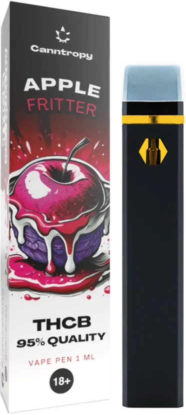 Canntropy THCB Kertakäyttöinen Vape Pen Apple Fritter, THCB laatu 95 %, 1 ml