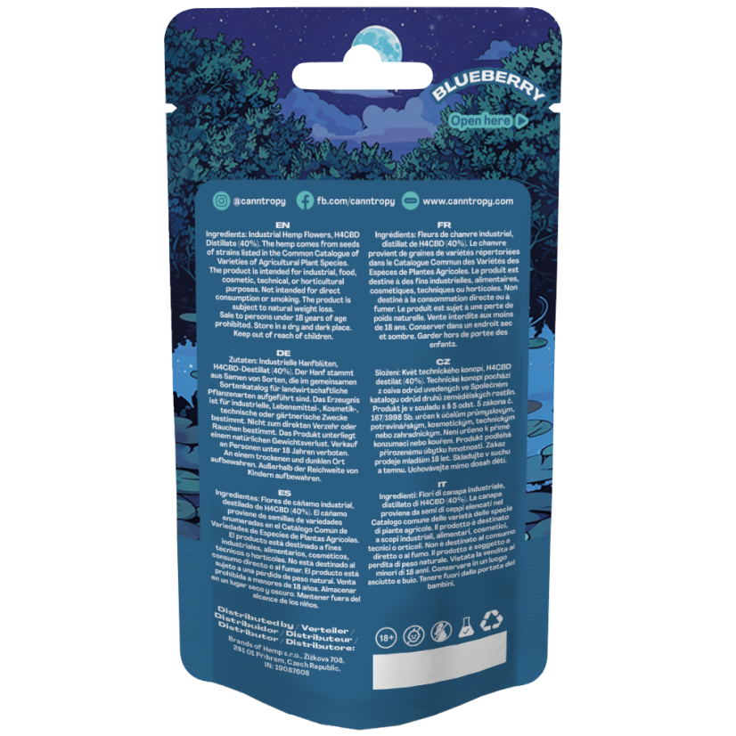 Canntropy H4CBD flower Blueberry 40%, 1 g - 100 g