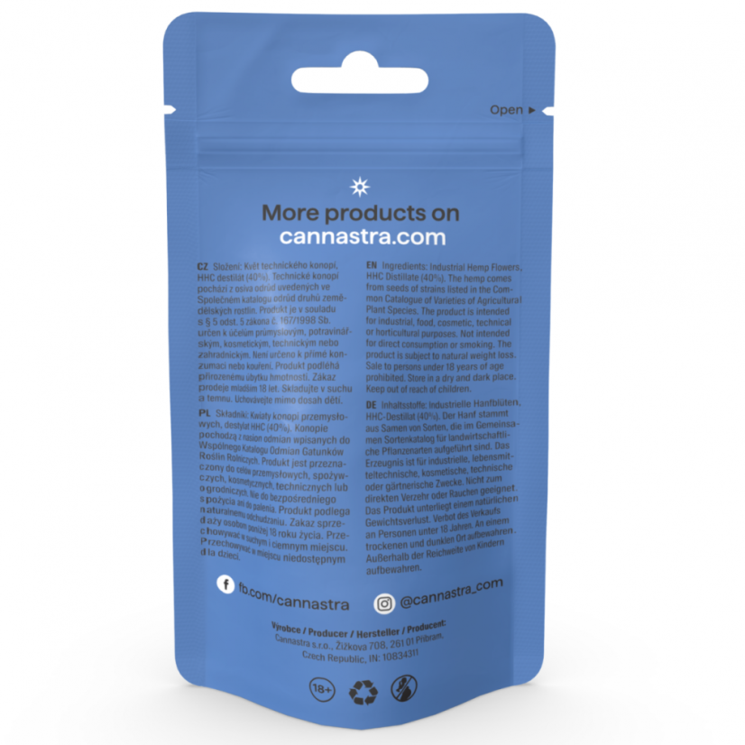 Cannastra HHC Gėlės Cosmic Blackout 40 %, 1 - 100 g