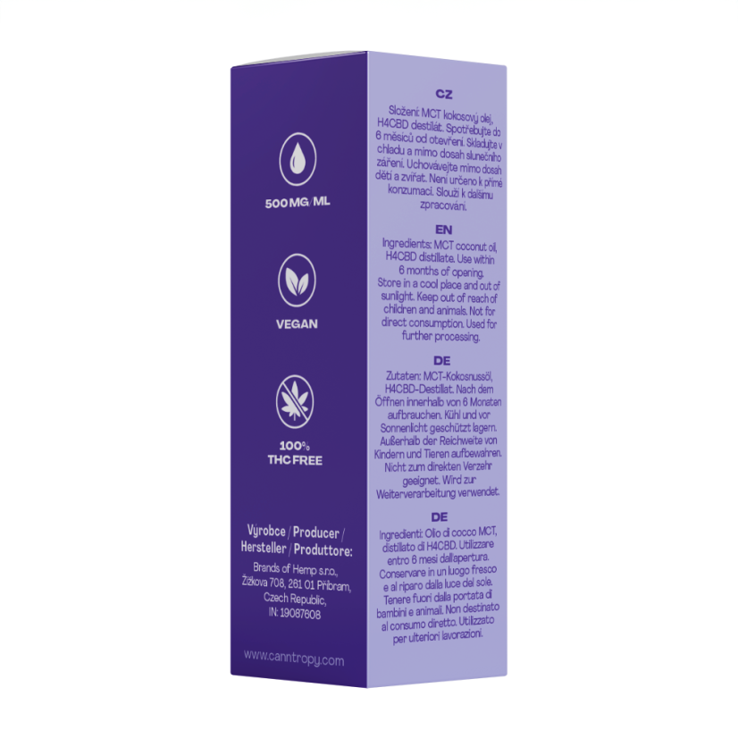 Canntropy H4CBD Premium Cannabinoid Oil - 50 %, 5000 mg, 10 ml