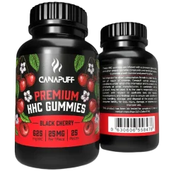 CanaPuff HHC gumicukor fekete cseresznye, 20 db x 25 mg, 500 mg, 70 g