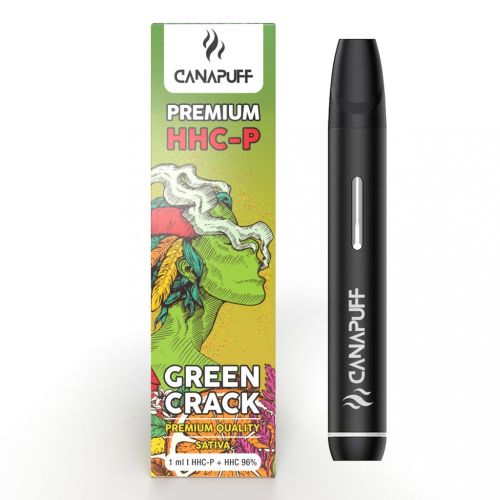 【Hybrid】Green Crack 1ml CBD 01 CanaPuff GREEN CRACK 96 % HHCP - Disposable vape pen, 1 ml