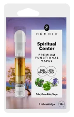 Hemnia Spiritual Center - Cartridge, 50 % H4CBD, 45 % CBD, ιερός βασιλικός (tulsi), gotu kola, φασκόμηλο, 1 ml