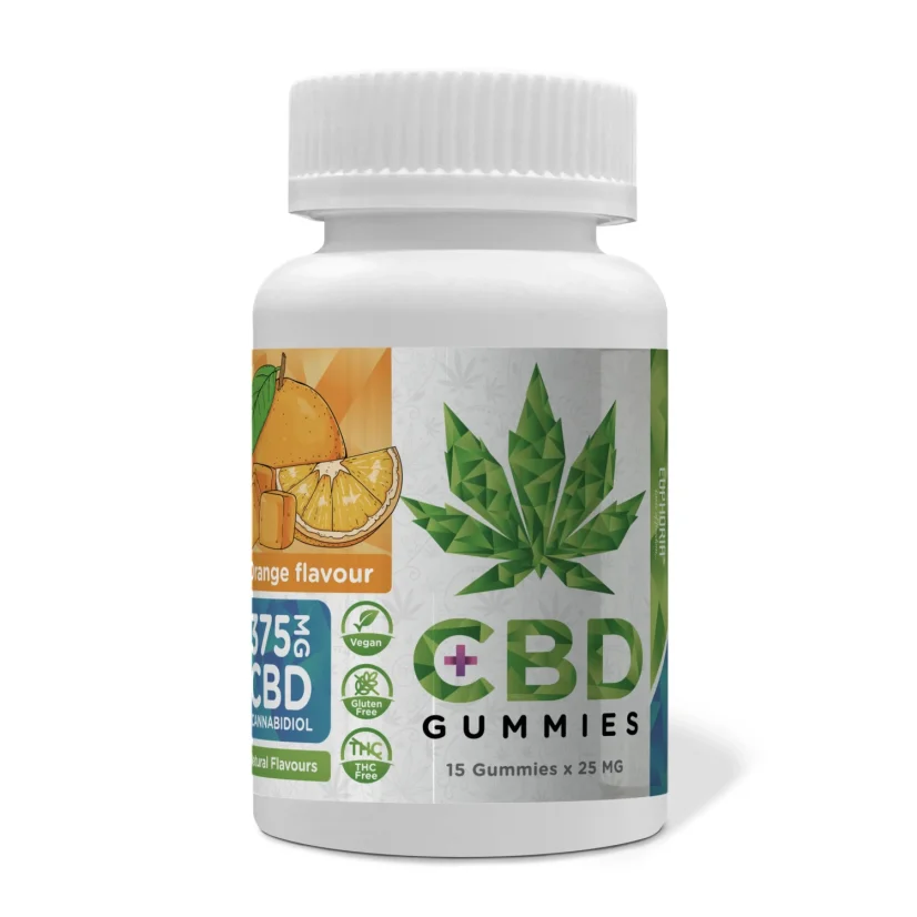 Euphoria CBD Gummies Orange 375 mg CBD, 15 ks x 25 mg, 45 g