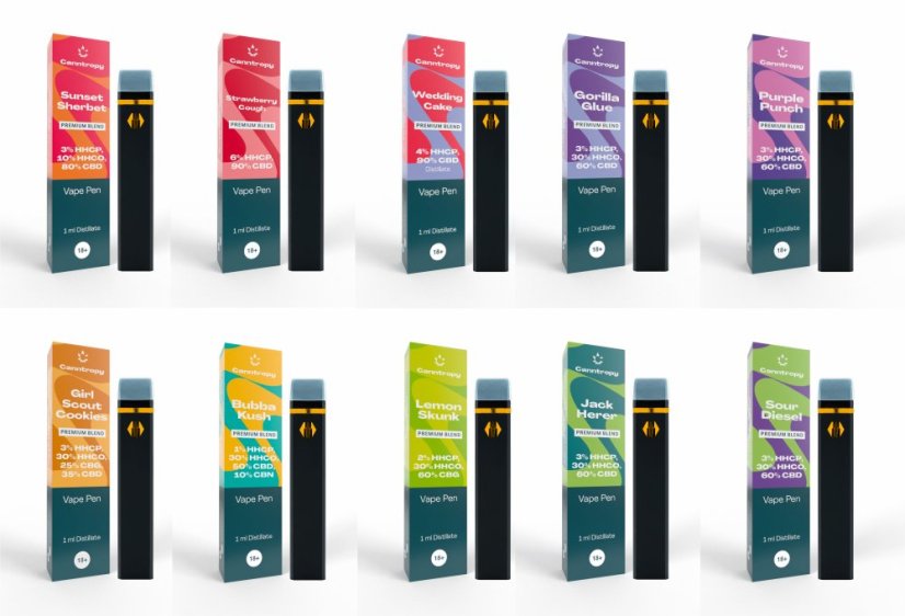 Canntropy HHCPO Blend Vape pen Bundle, All in One Set - 10 flavours x 1ml