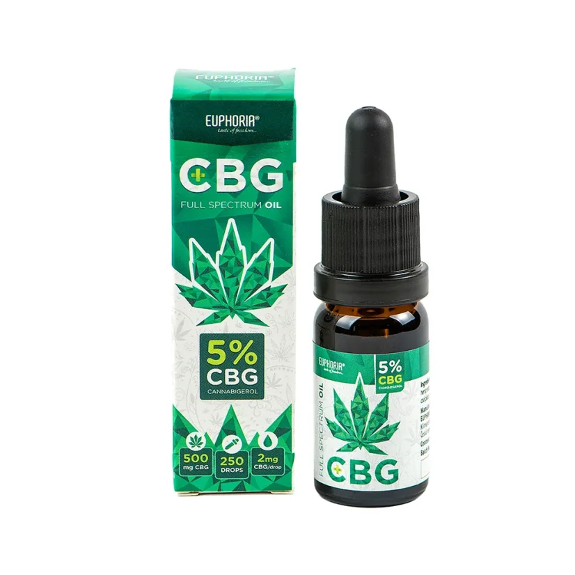 Euphoria CBG:CBD Hemp Oil 5%, 10 ml, 500:100 mg Euphoria CBG:CBD Hemp Oil 5%, 10 ml, 500:100 mg
