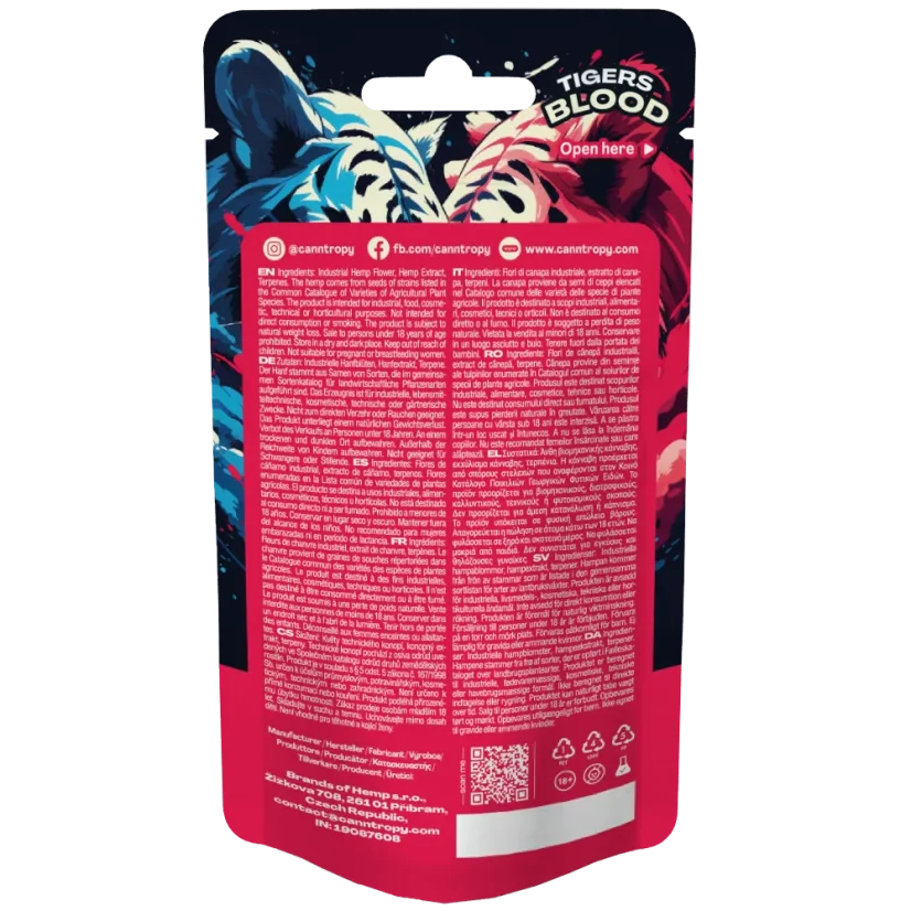 Canntropy CBG9 Flowers Tigers Blood, CBG9 85% kokybė, 1 - 100 g
