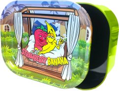 Best Buds Thin Box Rolling Tray, jossa säilytystila, mansikka banaani