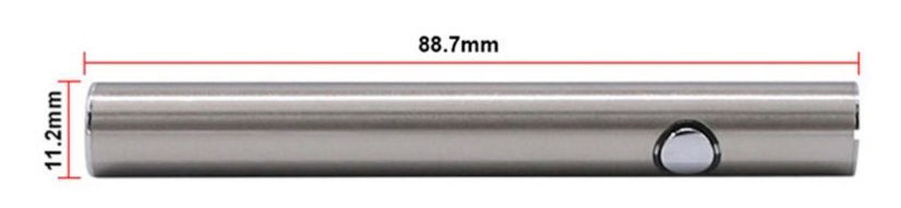 Batteri för CBD-patron, 380 mAh, 510-gänga, USB-laddare, Silver