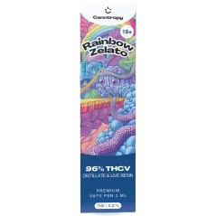 Canntropy THCV jednorazové vape pero Rainbow Zelato živé terpény živice, kvalita THCV 96%, 1 ml