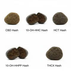 Morocco Hash sample set - CBD Hash, 10-OH-HHC Hash, HCT Hash, 10-OH-HHCP Hash, THCX Hash, 5 x 1 g