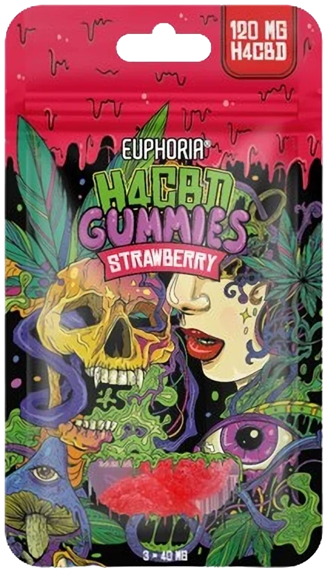 Euphoria H4CBD Gummies Strawberry, 3 sztuki x 40 mg, 120 mg