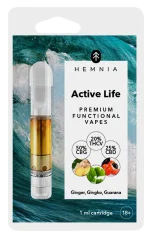 Hemnia Active Life - kazeta, THCV 20%, CBG 50%, CBD 25%, zázvor, gingko biloba, guarana, 1 ml