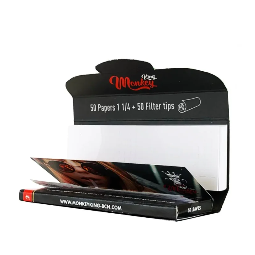 Monkey King 1¼ Συσκευασία Μικρών Λευκών Χαρτακιών για Στριφτό + Φίλτρα