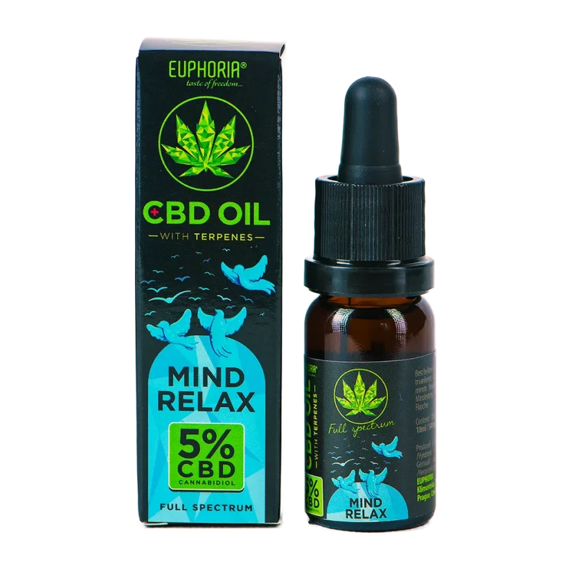 Euphoria CBD Öl 5% mit Terpenen, 10 ml, 500 mg - Mind Relax
