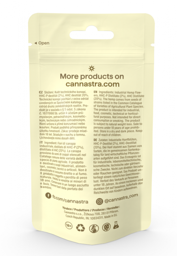 Cannastra HHCPO Flower Antigravity, 2% HHCP, 20% HHC, 1 g - 100 g