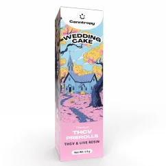 Canntropy THCV Prerolls τερπένια ζωντανής ρητίνης Wedding Cake, ποιότητα THCV 96%, 1 g