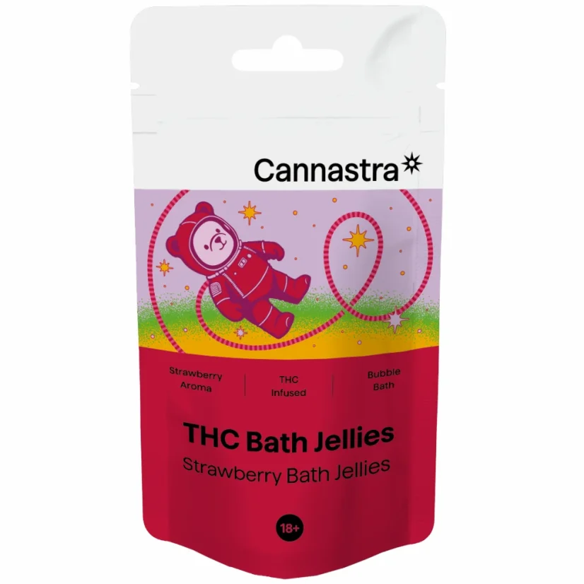 Cannastra THC+ Astro Bears Strawberry Bath Jellies, 30 kpl x 5 mg, 150 g
