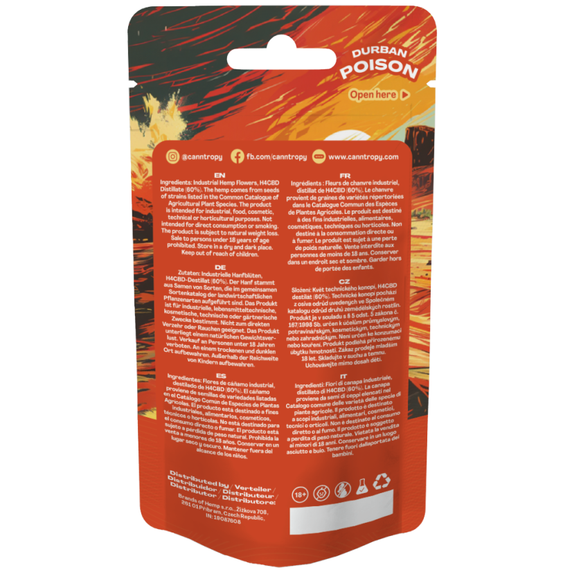 Canntropy Kwiat H4CBD Durban Poison 60%, 1 g - 100 g
