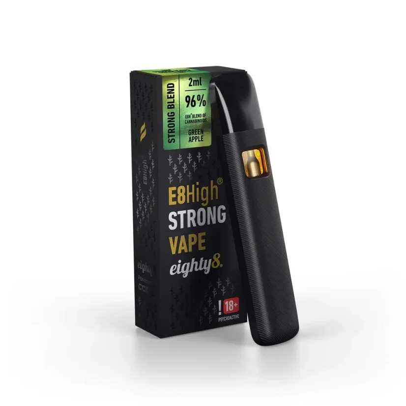 Eighty8 E8High Engångs Vape Grön Äpple, 96 % E8High, 2 ml