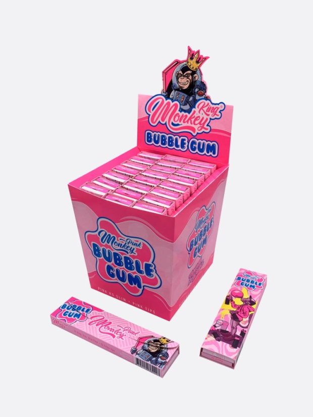 Monkey King Smellpack Pink KS – rolling papírok szűrőkkel (rágógumi illatú)