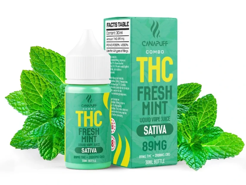 CanaPuff THC+ liquid Fresh Mint, 89 mg, 30 ml