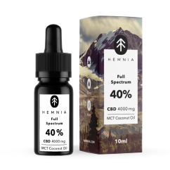 Hemnia Ulei de nucă de cocos CBD MCT cu spectru complet 40%, 4000 mg, 10 ml