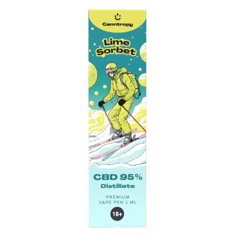 Canntropy CBD engångsvapepenna Lime Sorbet, CBD 95 %, 1 ml