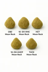 Conjunto de amostras Moon Rock Flowers - CBD Moon Rock, 10-OH-HHC Moon Rock, HCT Moon Rock, 10-OH-HHCP Moon Rock, THCX Moon Rock 5 x 1 g