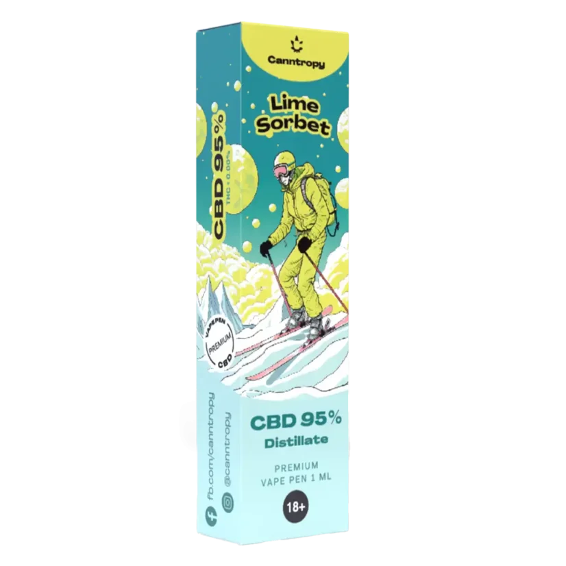 Canntropy CBD engångsvapepenna Lime Sorbet, CBD 95 %, 1 ml