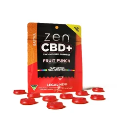 Zen CBD THC+ Gummies Fruit Punch Sativa, 10 Stück, 200 mg