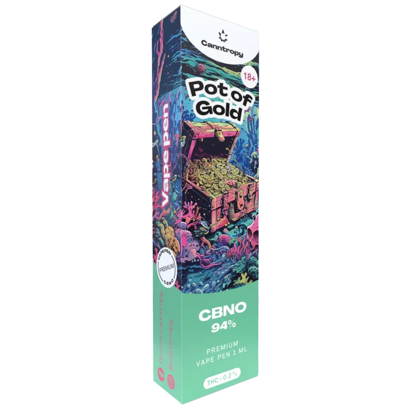 Canntropy CBNO Vape Pen Pot för engångsbruk av guld, CBNO 94% kvalitet, 1 ml