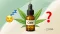 CBN oil bottle in front of a hemp leaf with sleep and question mark icons.