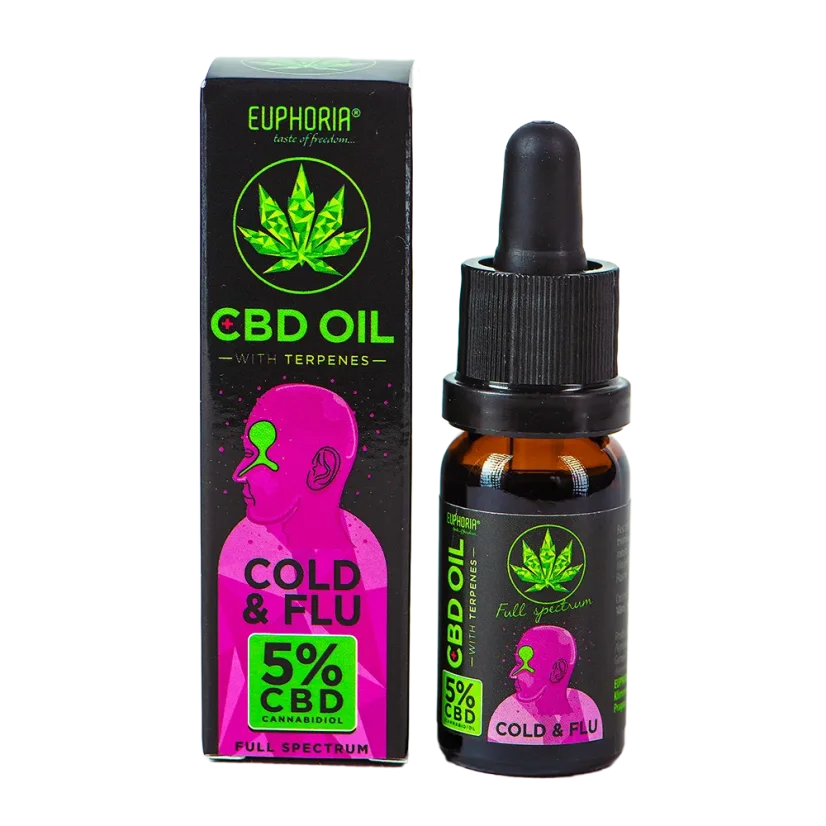 Euphoria CBD Öl 5% mit Terpenen 10 ml, 500 mg - Erkältung & Grippe