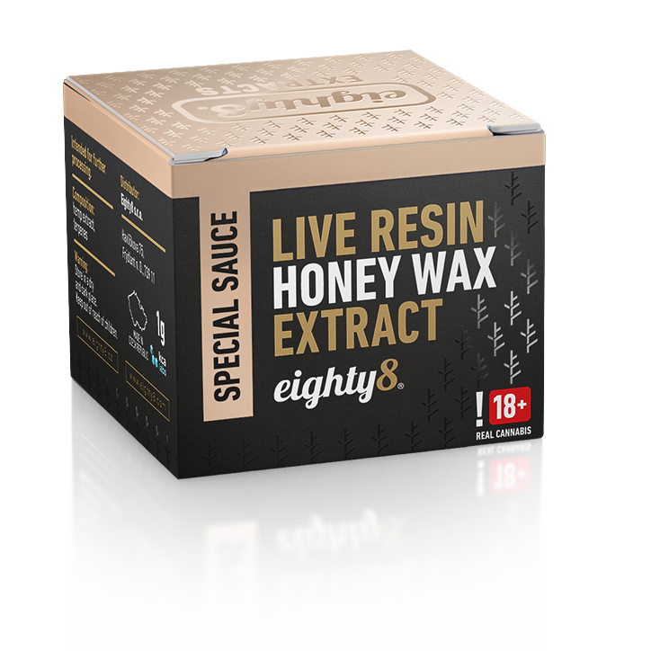 Eighty8 CBD Live Resin Honey Wax ekstrakts, 65 % CBD, 1 G