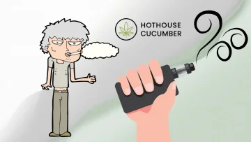 Illustrated man smoking, hand holding vaporizer - What happens when you stop smoking and start vaping Illustrated man smoking, hand holding vaporizer - What happens when you stop smoking and start vaping